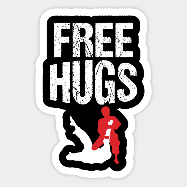 Cute Free Hugs Jiu Jitsu BJJ Martial Arts Sticker by theperfectpresents